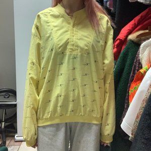Vintage 80s Street Scenes Yellow Lighting Bolt Long Sleeve